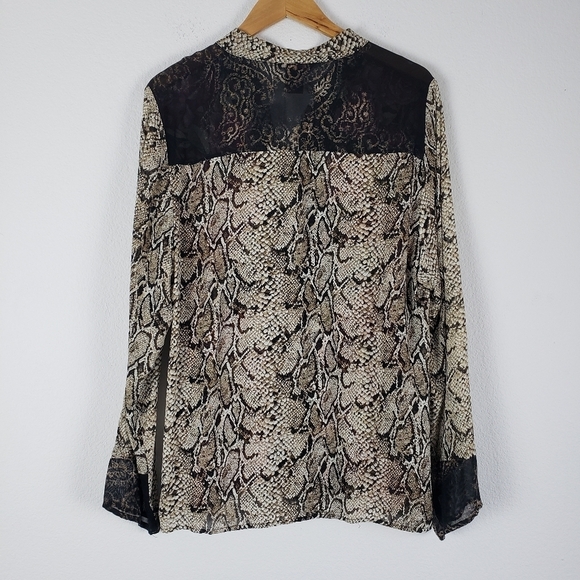 Francesca rose snake skin chiffon button down - Picture 4 of 5